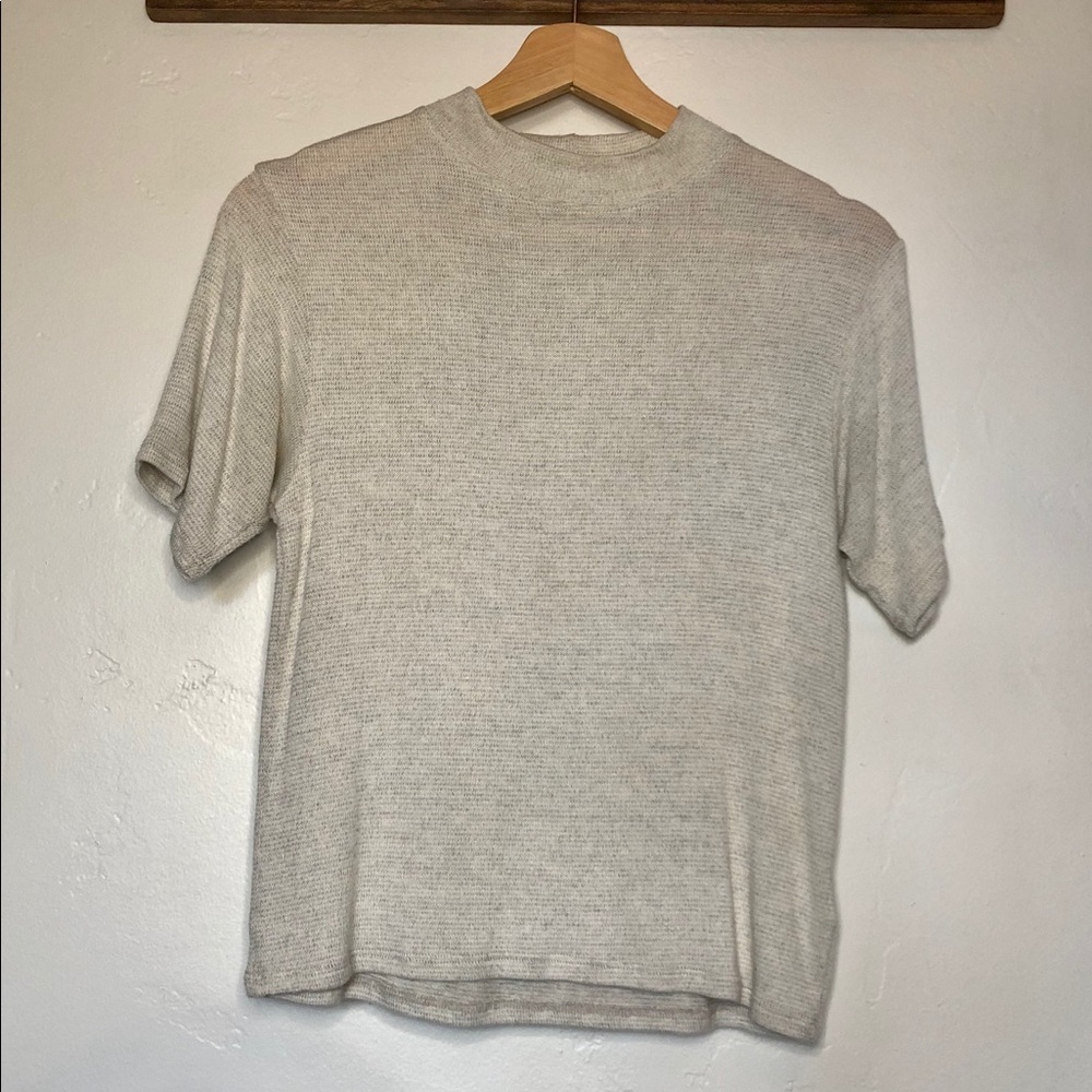 Knit Mock Neck Tee